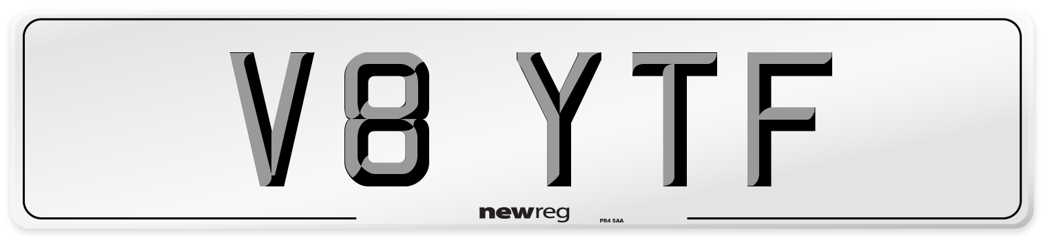 V8 YTF Number Plate from New Reg